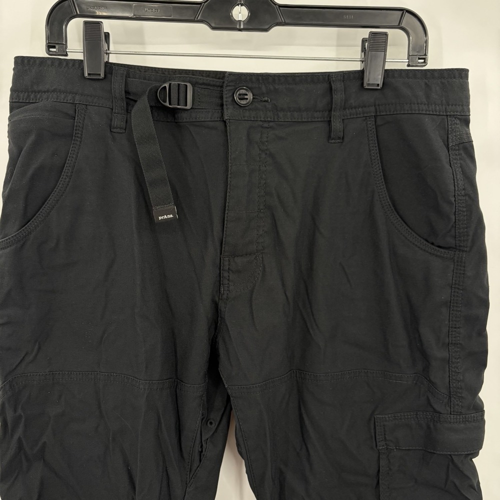 PrAna Zion Pants Mens 33x31 Cargo Belted Stretch Relaxed Hiking Outdoors Black - Picture 4 of 10